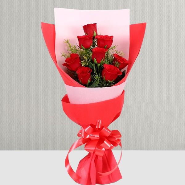 Charming Fantasy - Red Rose Hand Bouquet