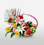 Ravishing Flower N Fruit Basket
