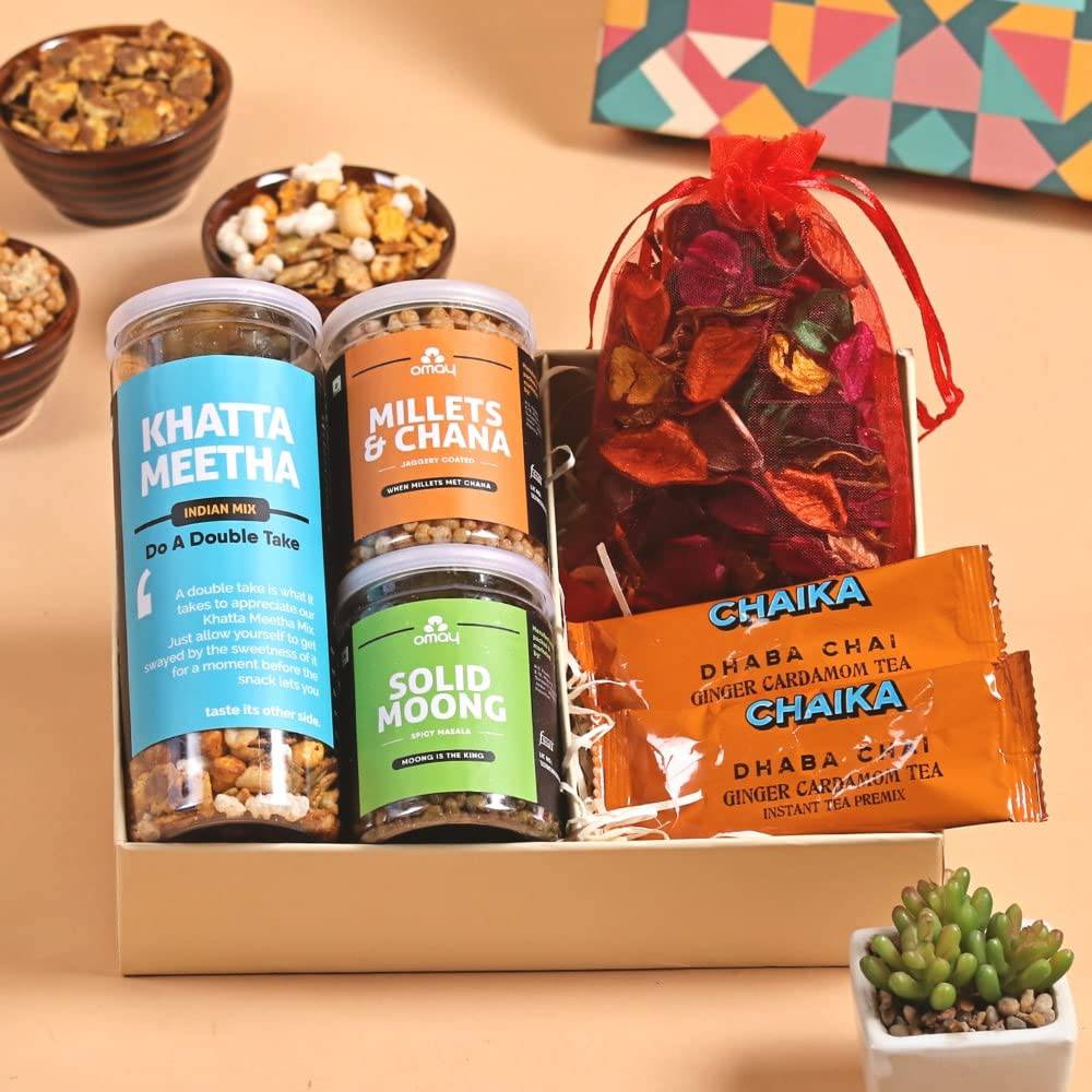 Foods Wholesome Treats Gift Box I Corporate Gift I Dry-Fruits, Healthy Snacks, Premium Gift Hamper I Gourmet Gift I Birthday Anniversary Gift I Premium Gift Box I Diwali Gift Hamper I Diwali Gift Box I Diwali Gift For Employees