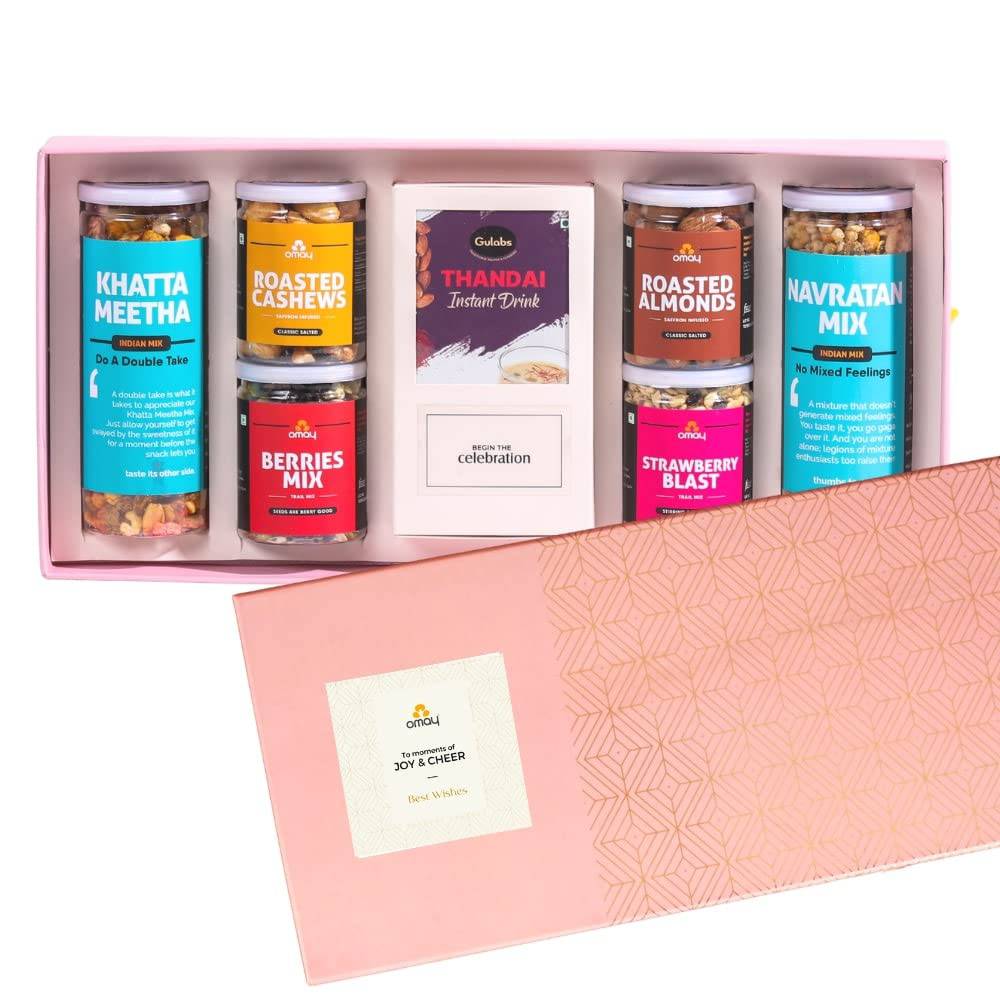 Foods Wholesome Treats Gift Box I Corporate Gift I Dry-Fruits, Healthy Snacks, Premium Gift Hamper I Gourmet Gift I Birthday Anniversary Gift I Premium Gift Box I Diwali Gift Hamper I Diwali Gift Box I Diwali Gift For Employees