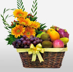 Seasonal Fruits N Flower Basket For Grandparents Day