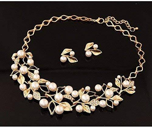 YouBella Jewellery Sets for Women Pearl Studded Choker Necklace Jewellery set with Earrings For Girls/Women
