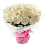 Pure White Rose Bouquet - All White Flower Bouquet