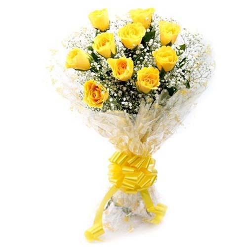 Joyful Yellow Rose Bouquet