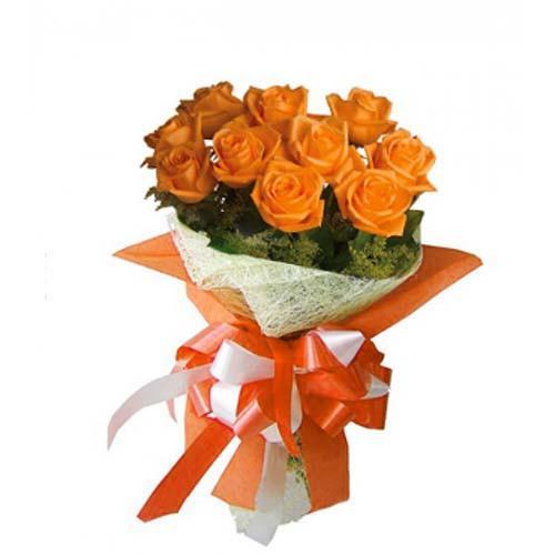 Vibrant Orange Rose Bouquet