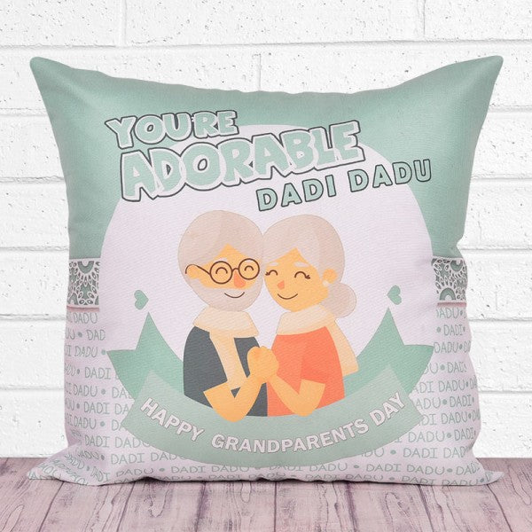 Adorable Dada N Dadi Cushion