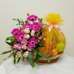 Exotic Fruits N Flower Basket For Grandparents
