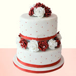 Vanilla Flavour With White Red Rose Theme Cake