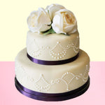 2Tier Cake Decorated With White Rose