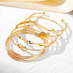 5 Latest Stylish Multilayer Gold Plated Bangle Bracelet for Women and Girls