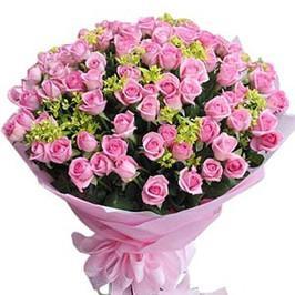 50 Dark Pink Rose Bouquet - A Bouquet Of Pink Roses