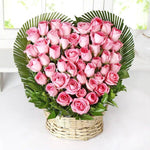 50 Pink Roses Basket