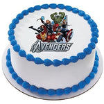 White Blue Avenger Theme Cake