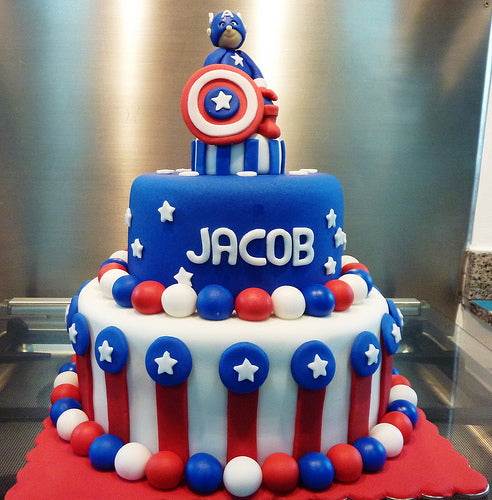 Captian America Jacob Theme Cake