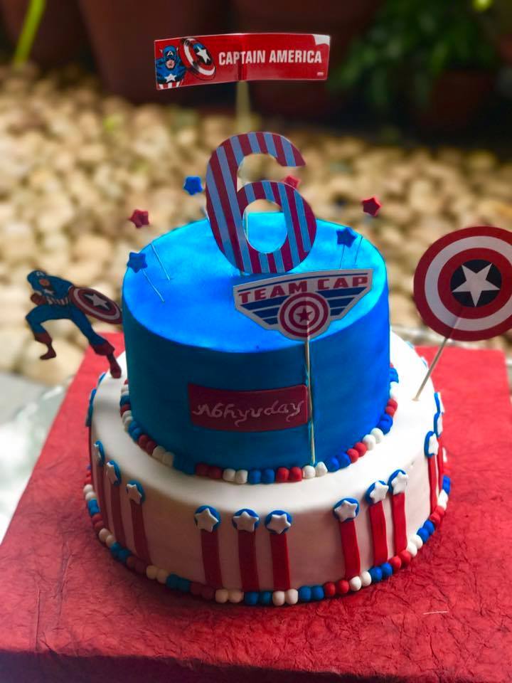 Captain America Theme Cake