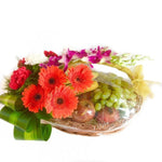Fresh Fruits N Flower Basket