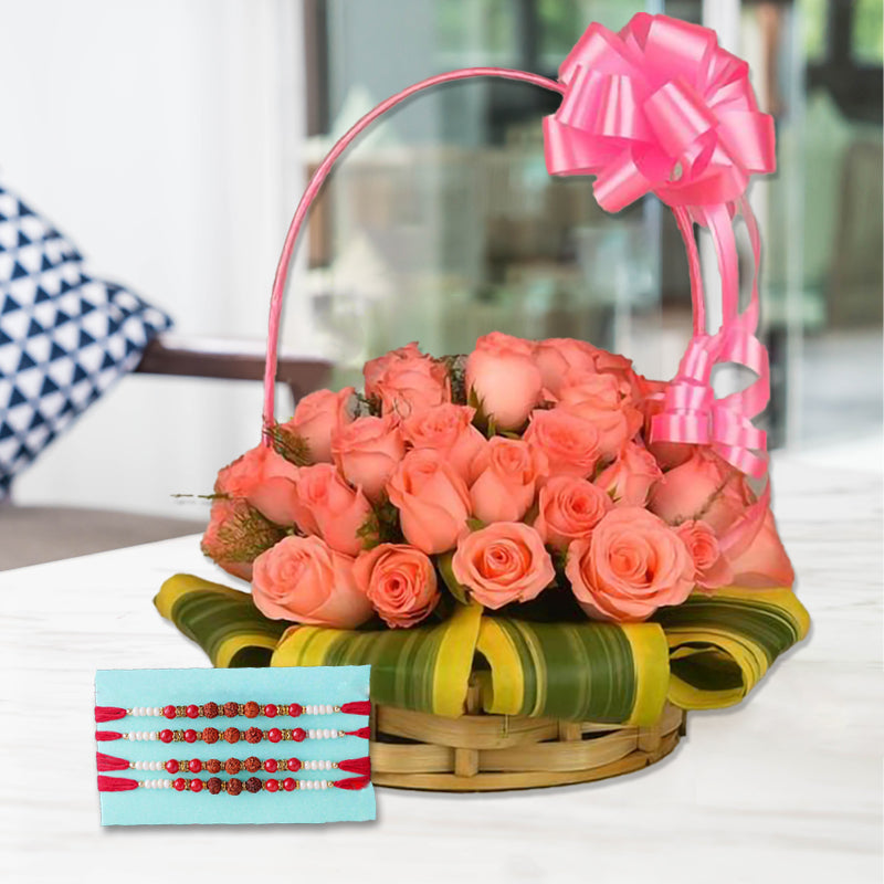 Elegant Rakhi And Flowers