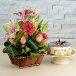 Mix Flower N Cake Gift