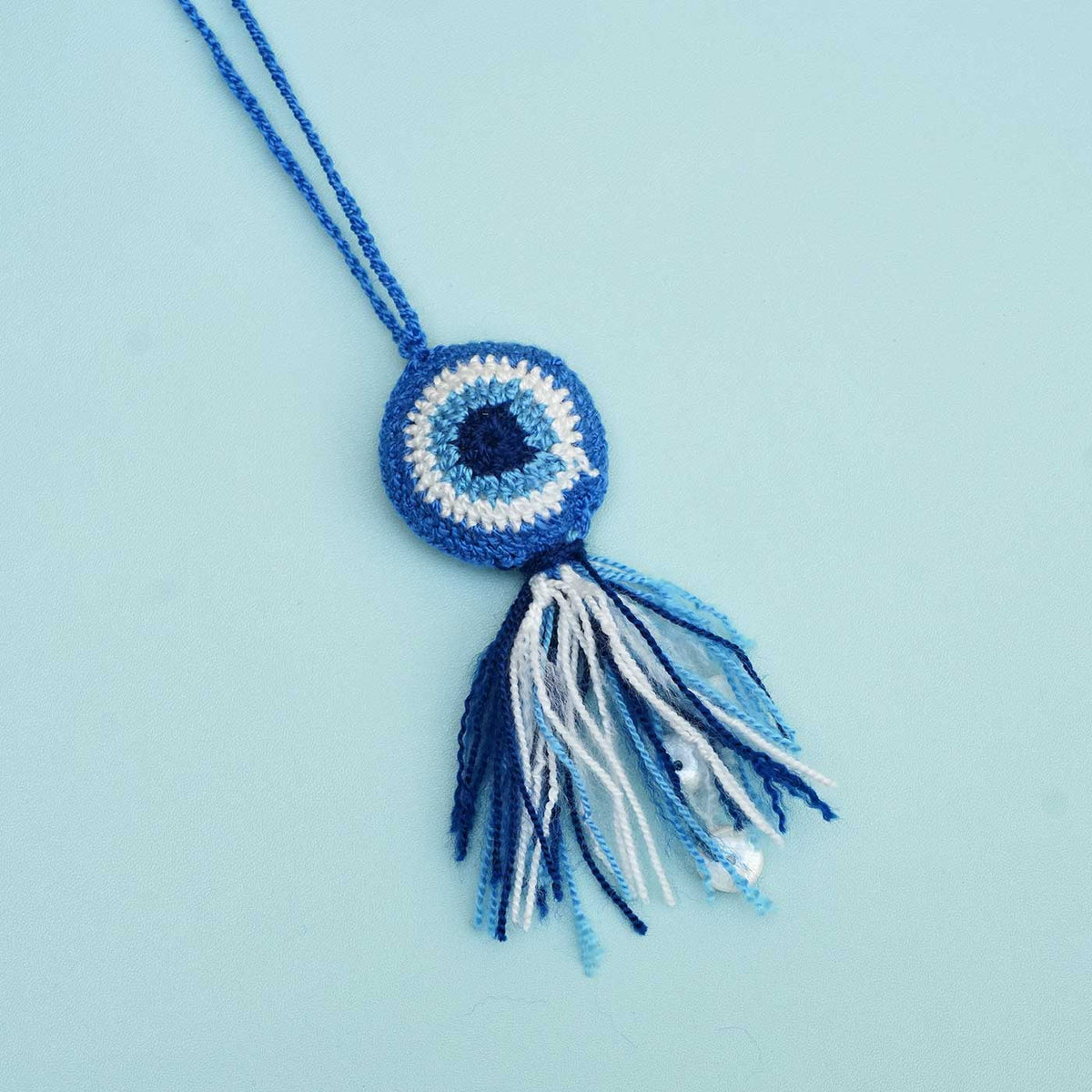 Handmade Crochet Evil Eye Kids Rakhi With Roli Chawal
