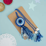 Handmade Crochet Evil Eye Kids Rakhi With Roli Chawal
