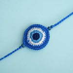 Handmade Crochet Evil Eye Kids Rakhi With Roli Chawal