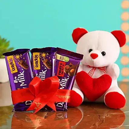 Dairy Milk Chocolates & Small Teddy