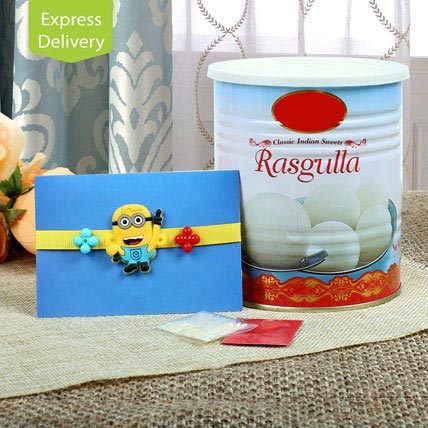 Minion Rakhi And Rasgulla Special Combo