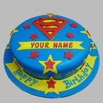 Super Man With Lots Of Stars Theme Cake