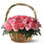 Elegant Basket Of Love - Pink Flower Wedding Bouquet