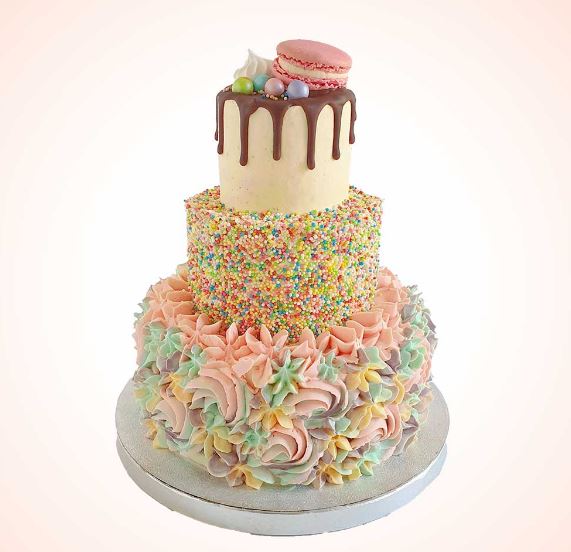 3 Tier Multicolored Chocolate Cake