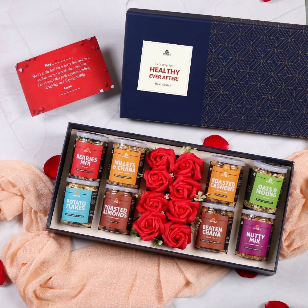 Foods Wholesome Treats Gift Box I Corporate Gift I Dry-Fruits, Healthy Snacks, Premium Gift Hamper I Gourmet Gift I Birthday Anniversary Gift I Premium Gift Box I Diwali Gift Hamper I Diwali Gift Box I Diwali Gift For Employees