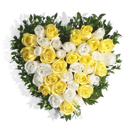 Glory Of Sunshine - Beautiful Yellow And White Roses Arrangement