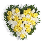 Glory Of Sunshine - Beautiful Yellow And White Roses Arrangement