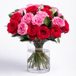 Graceful Beauty - Red Pink And White Rose Bouquet