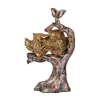 Handcrafted Owl Couple on Tree Showpiece Bird Statue for Home Décor Living Room Bedroom Table Top Antique Garden Decoration Items (26 X 17 cm)
