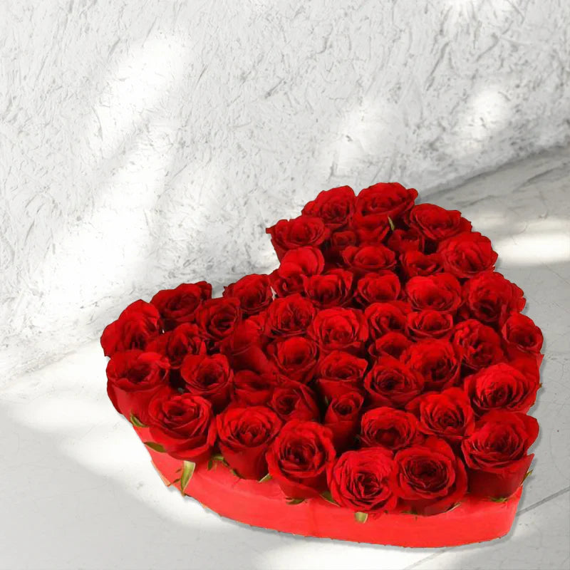 Heart Shape Rose Basket For Valentine