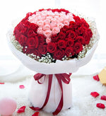 Impression By Blooms Villa - 100 Red And Pink Roses