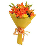 Orange Lilies And Yellow Roses