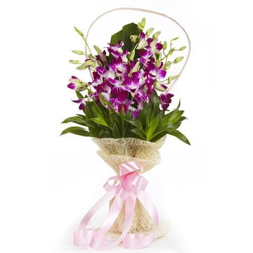 Purple Orchids With Exotic Greens