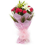 Pink Carnations And White Lilies