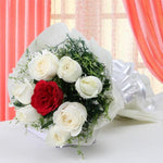 Red And White Memory - Red & White Roses Bouquet