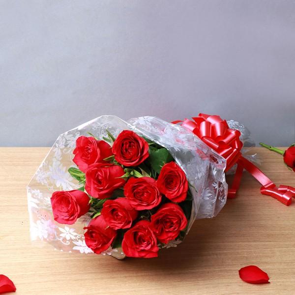 Red Roses Bouquet - 10 Red Roses