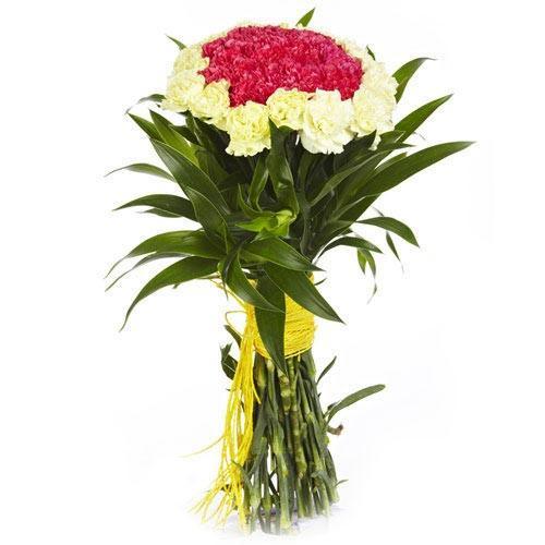 White And Pink Carnations Bouquet