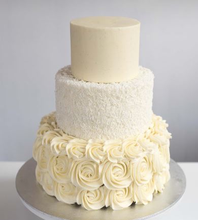 3 Tier Creamy Vanilla Theme Cake